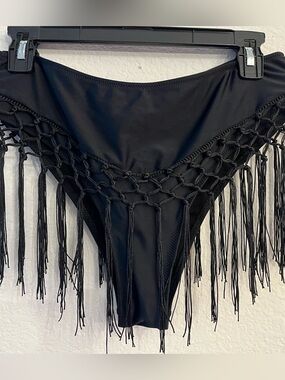 fabulous Black fringe bikini bottom